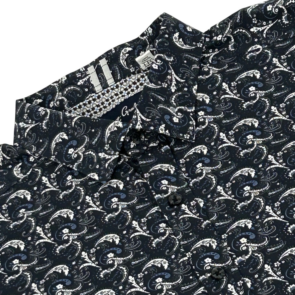 Robert Graham Shirt Mens 2XL Blue Paisley Modern Americana Tailored Fit